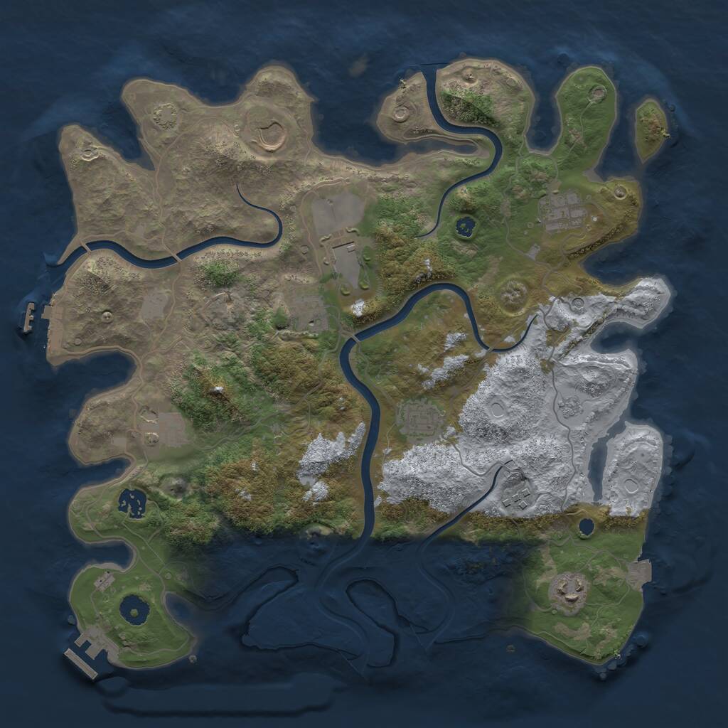 Rust Map: Procedural Map, Size: 3750, Seed: 356336130, 15 Monuments