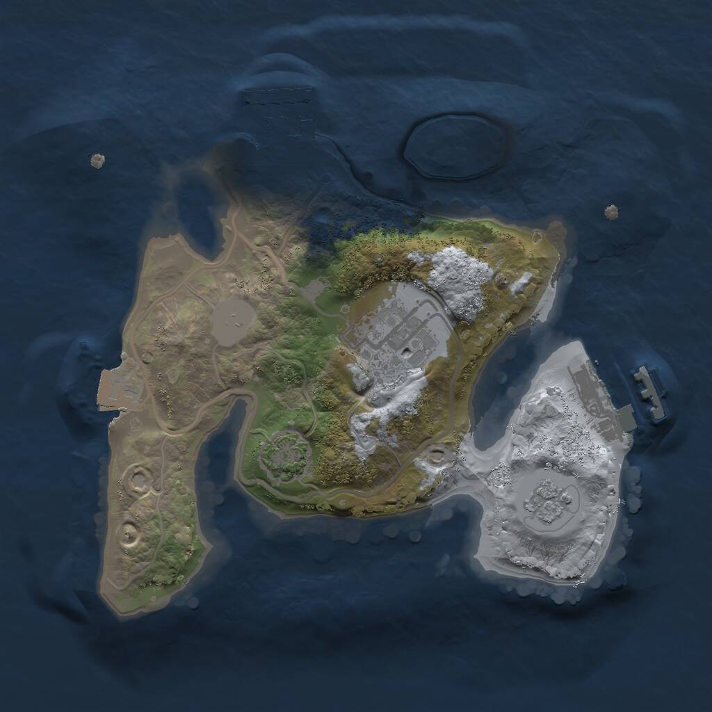 Rust Map: Procedural Map, Size: 2000, Seed: 667484192, 6 Monuments