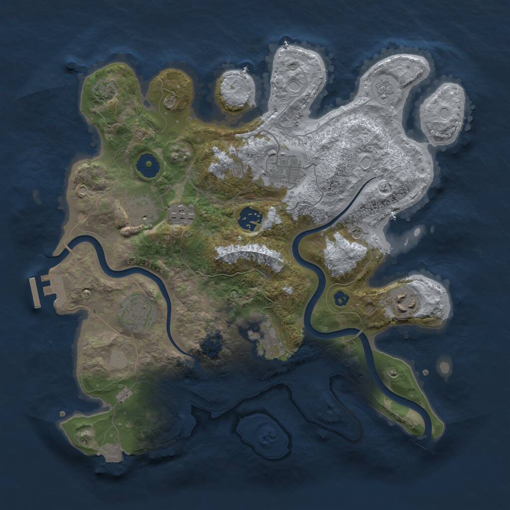 Rust Map: Procedural Map, Size: 3350, Seed: 5000, 12 Monuments