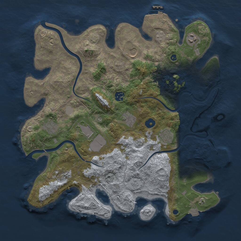 Rust Map: Procedural Map, Size: 3750, Seed: 769200508, 15 Monuments