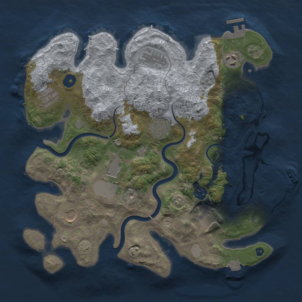 Rust Map: Procedural Map, Size: 3500, Seed: 32756, 15 Monuments