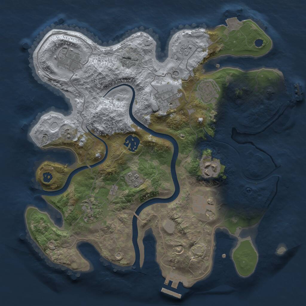 Rust Map: Procedural Map, Size: 3000, Seed: 229629858, 14 Monuments