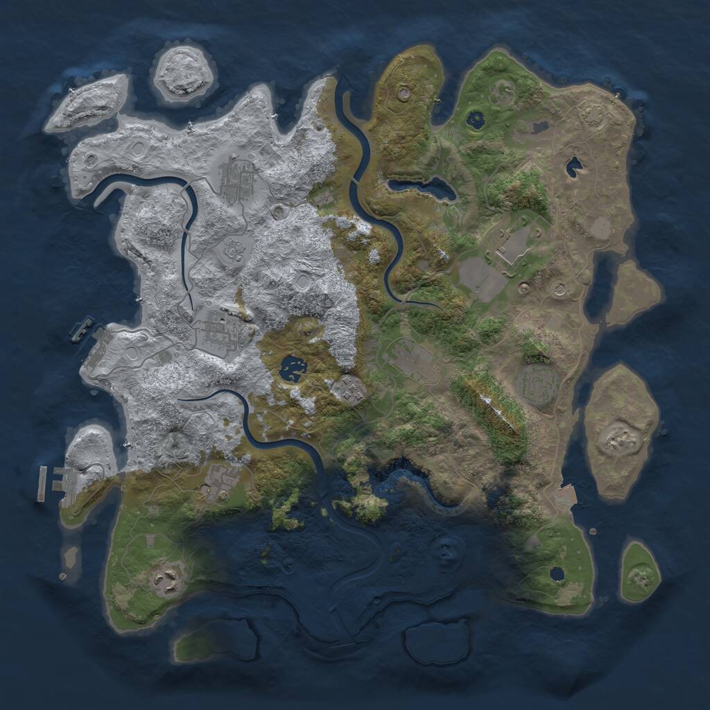Rust Map: Procedural Map, Size: 4000, Seed: 1002062883, 15 Monuments