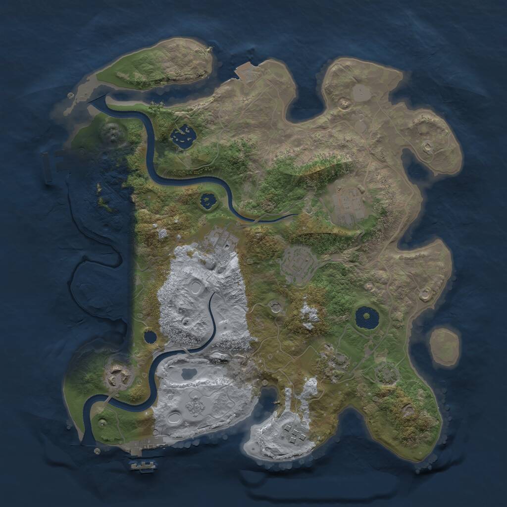 Rust Map: Procedural Map, Size: 3250, Seed: 545870921, 13 Monuments