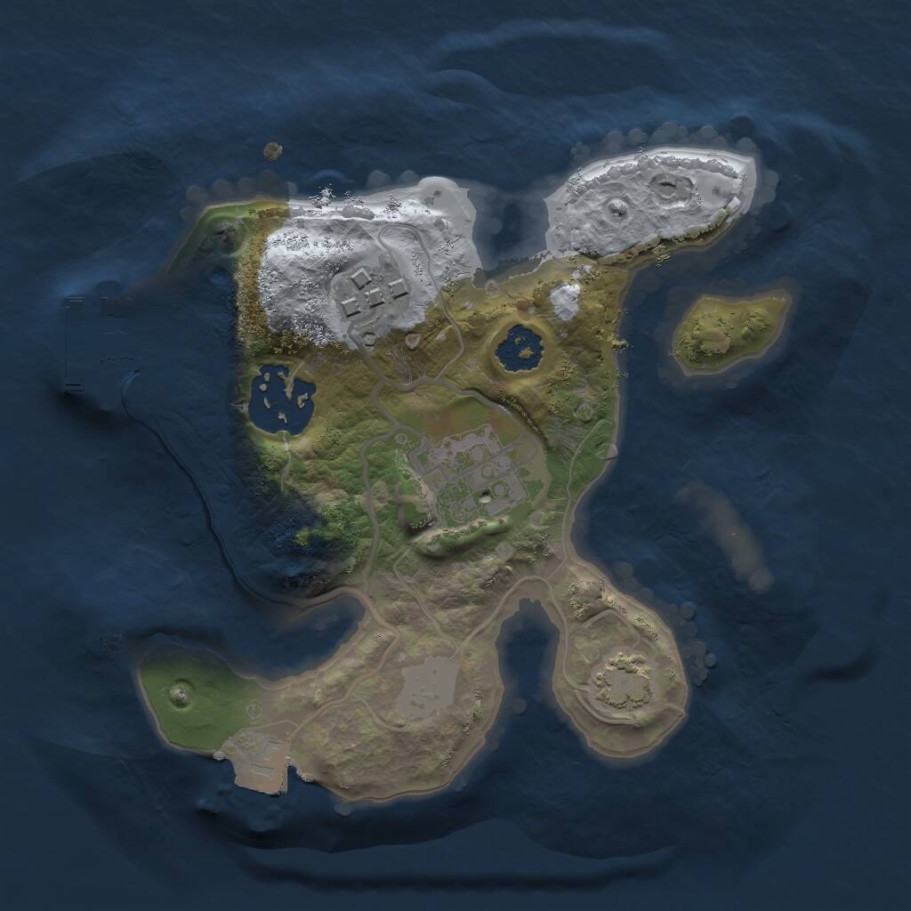 Rust Map: Procedural Map, Size: 2000, Seed: 1481316689, 6 Monuments