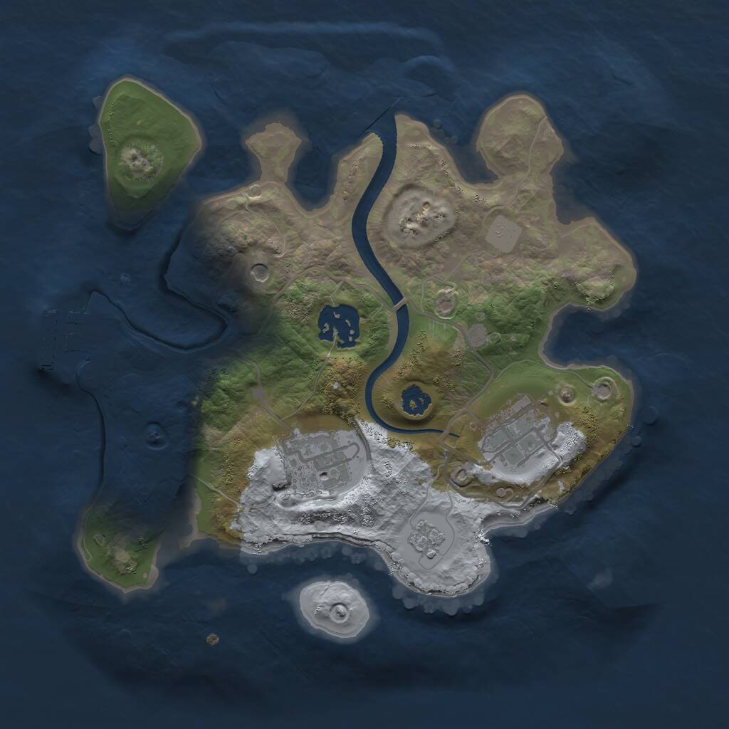 Rust Map: Procedural Map, Size: 2500, Seed: 839962057, 7 Monuments