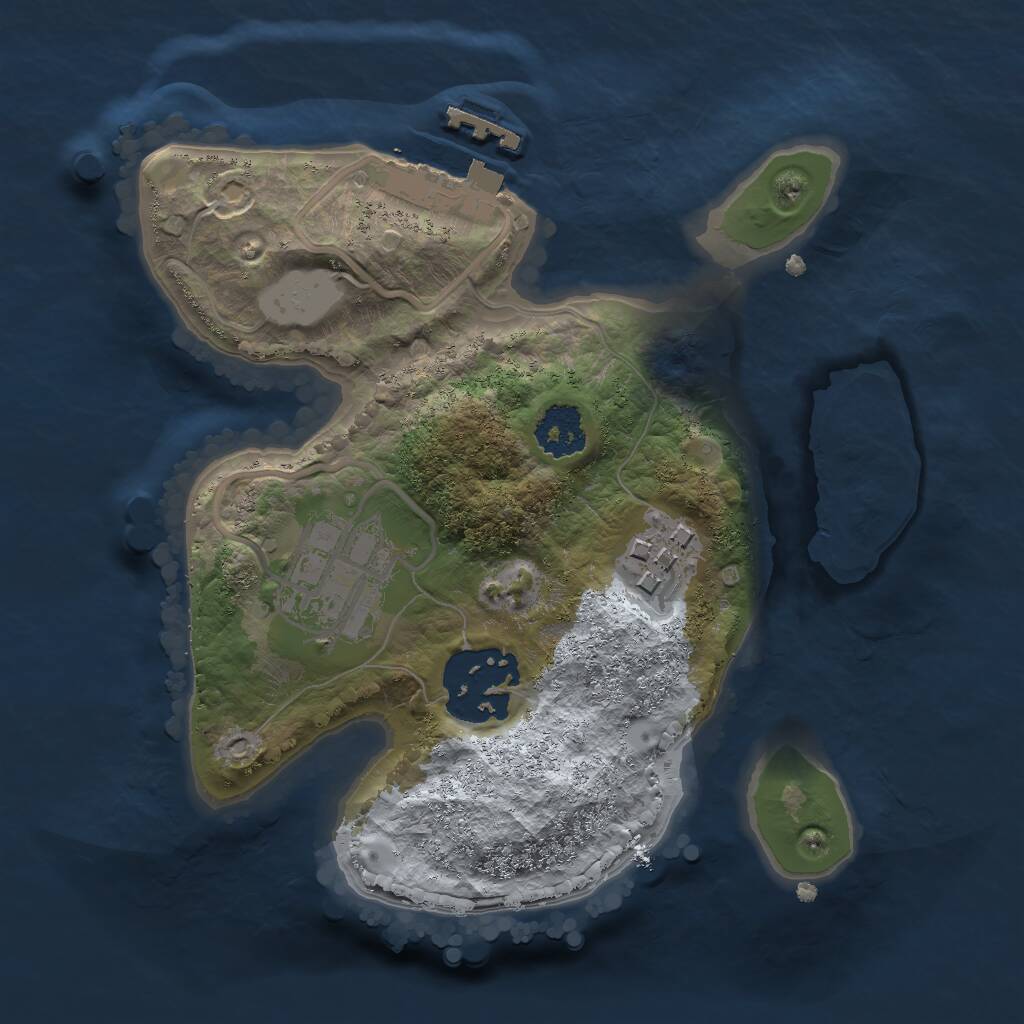 Rust Map: Procedural Map, Size: 2000, Seed: 1806004146, 5 Monuments