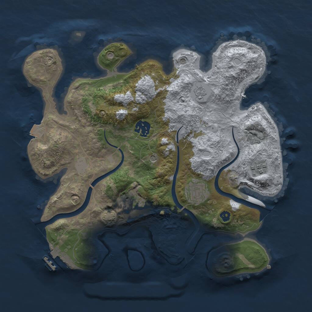Rust Map: Procedural Map, Size: 3000, Seed: 10618637, 9 Monuments