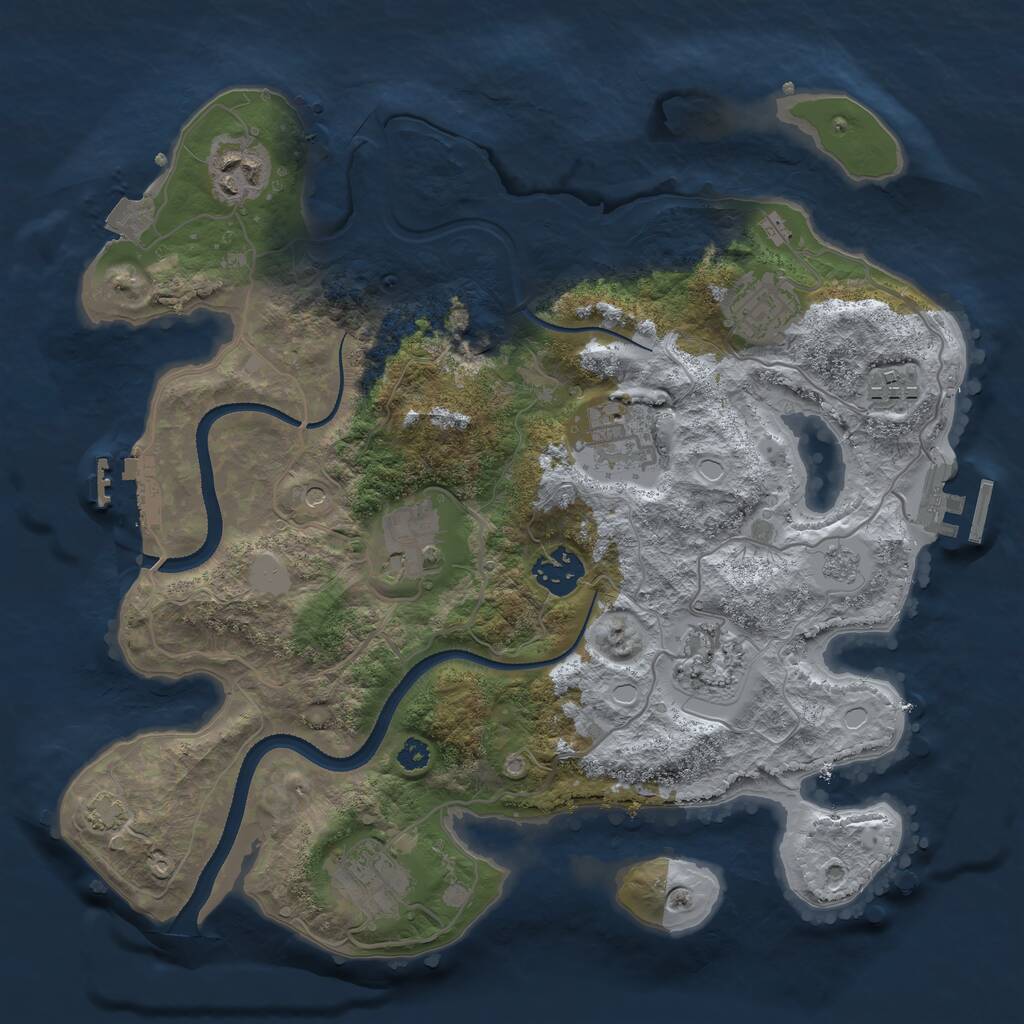 Rust Map: Procedural Map, Size: 3250, Seed: 585782742, 14 Monuments