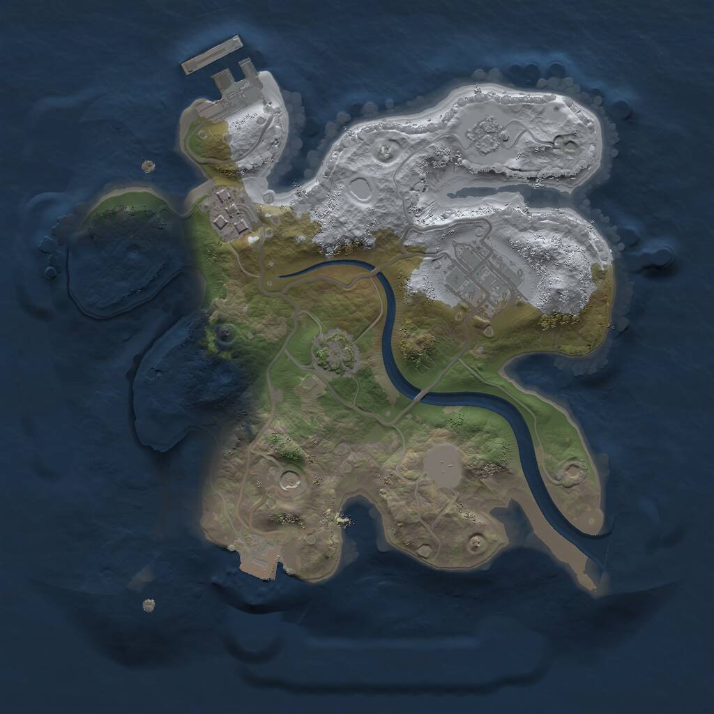Rust Map: Procedural Map, Size: 2250, Seed: 829892896, 7 Monuments