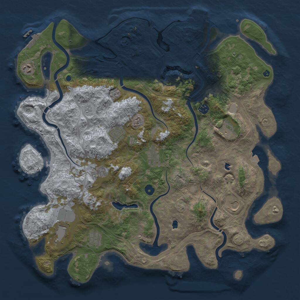 Rust Map: Procedural Map, Size: 4500, Seed: 1717906082, 16 Monuments