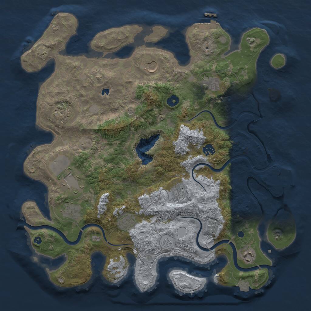 Rust Map: Procedural Map, Size: 4000, Seed: 1218928738, 16 Monuments