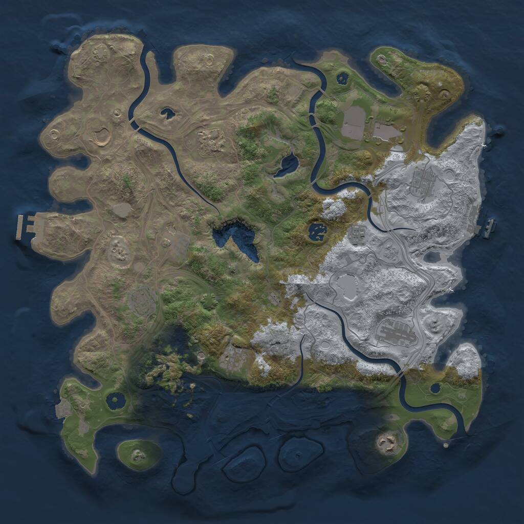 Rust Map: Procedural Map, Size: 4250, Seed: 455097663, 17 Monuments