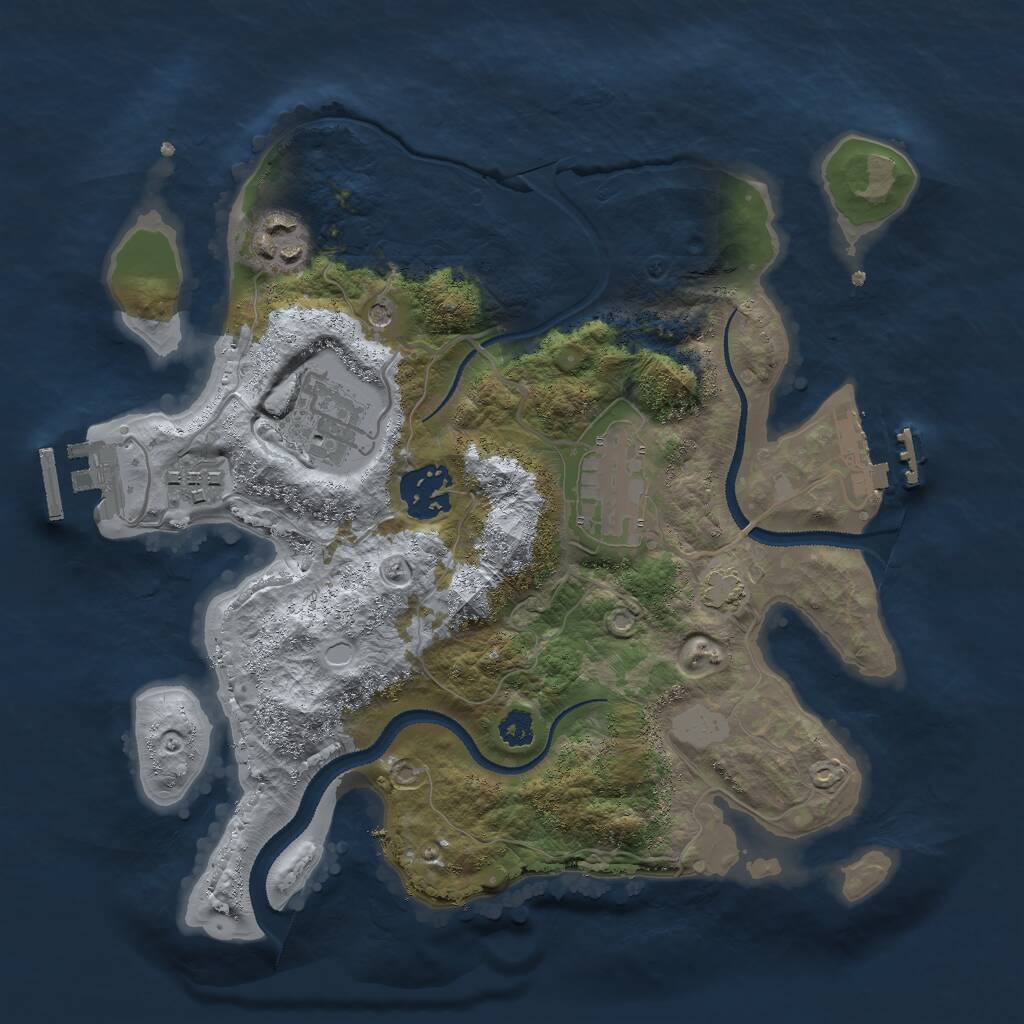 Rust Map: Procedural Map, Size: 2850, Seed: 17777, 10 Monuments