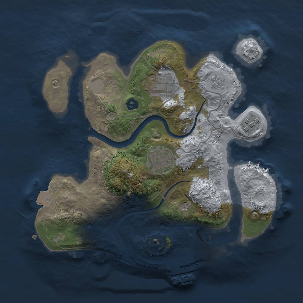 Rust Map: Procedural Map, Size: 2500, Seed: 3549, 7 Monuments