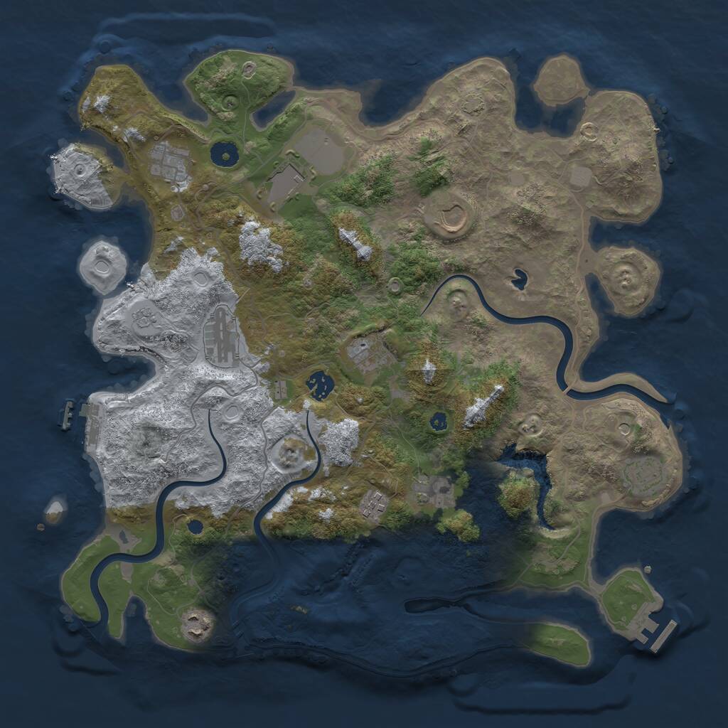 Rust Map: Procedural Map, Size: 4000, Seed: 998460538, 16 Monuments