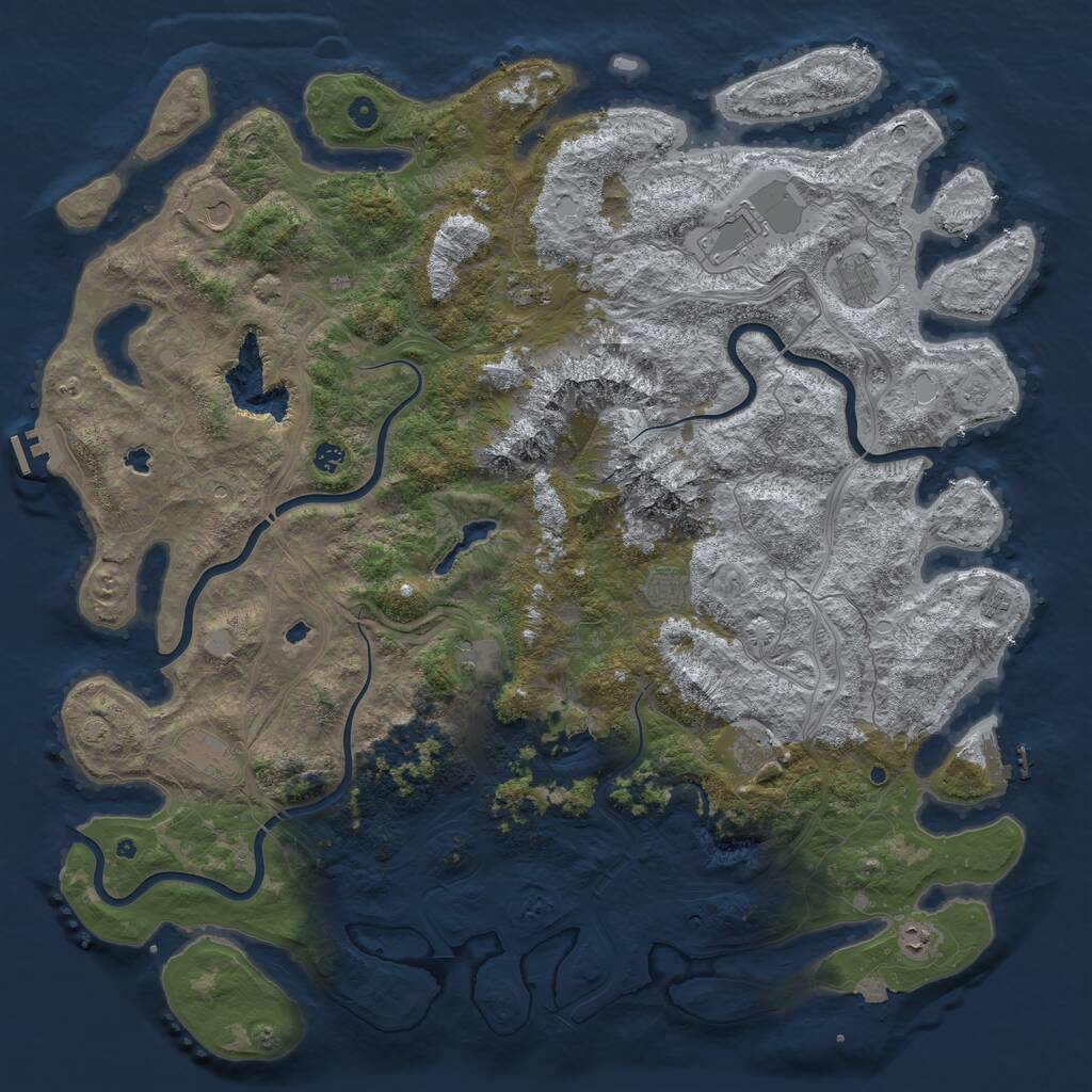 Rust Map: Procedural Map, Size: 5500, Seed: 1161971, 17 Monuments