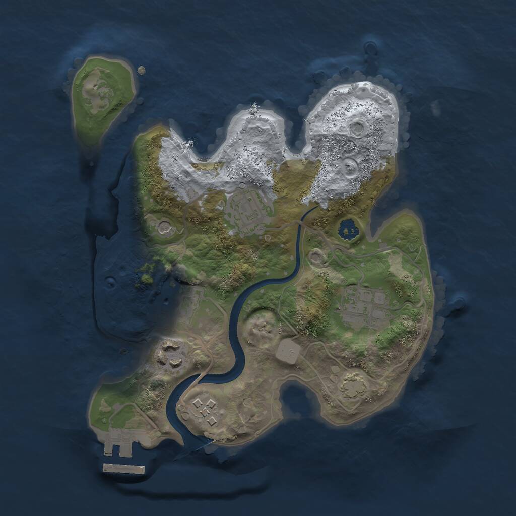 Rust Map: Procedural Map, Size: 2500, Seed: 1798370712, 9 Monuments