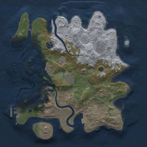 Thumbnail Rust Map: Procedural Map, Size: 3250, Seed: 30153, 12 Monuments