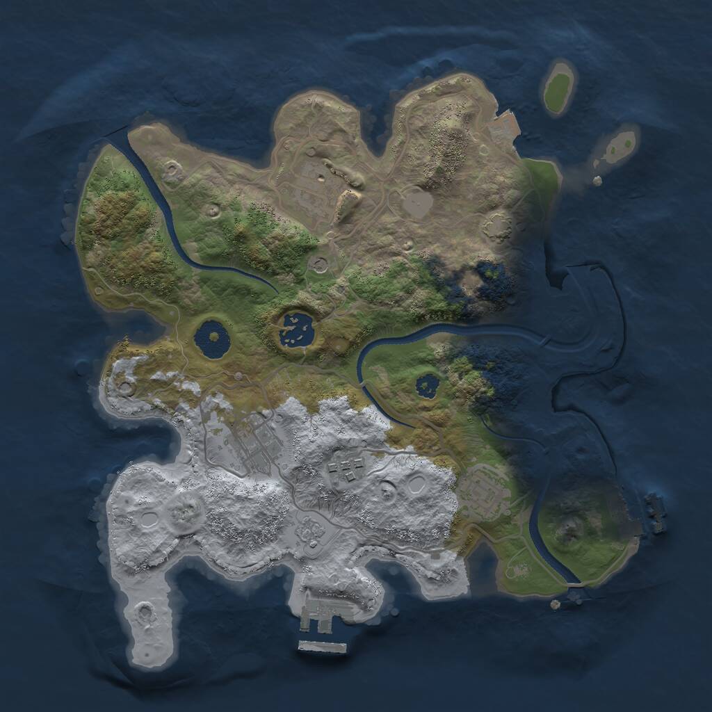 Rust Map: Procedural Map, Size: 3000, Seed: 78524, 11 Monuments