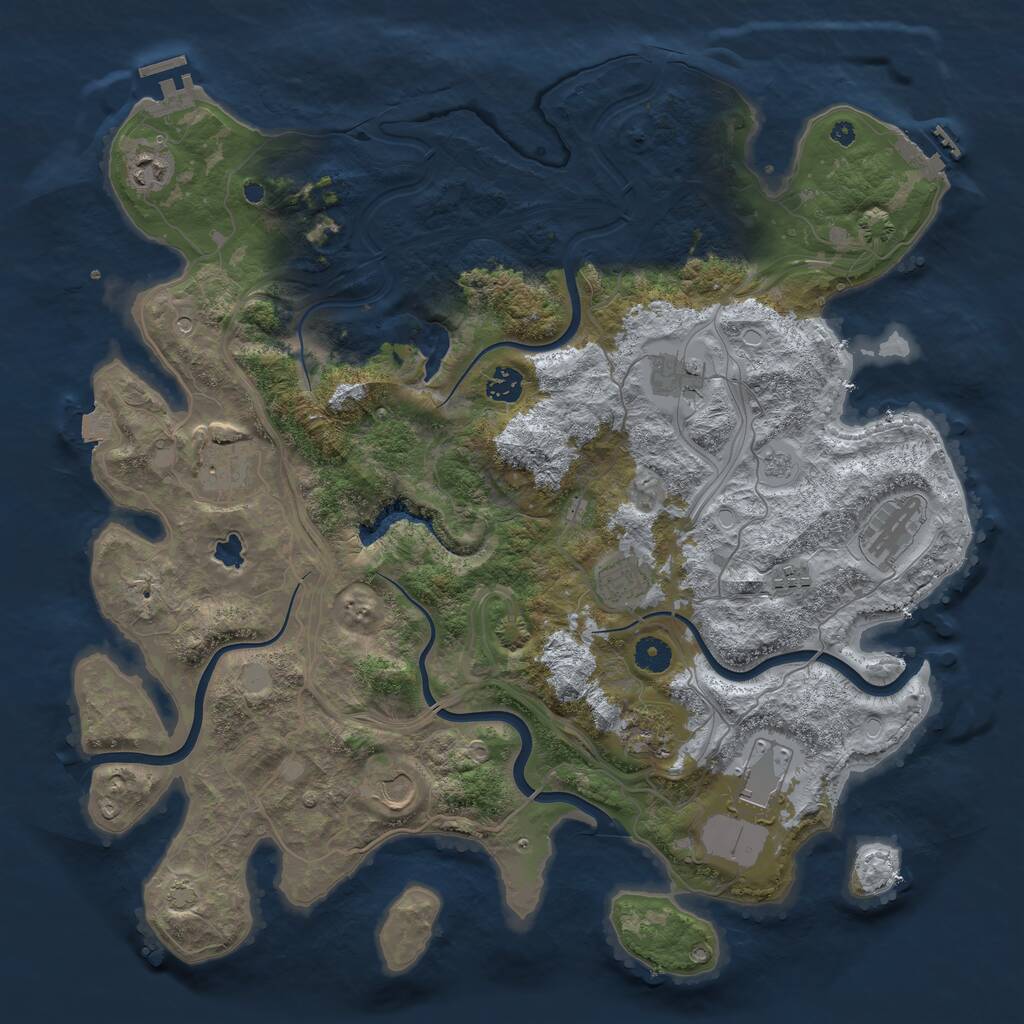 Rust Map: Procedural Map, Size: 4250, Seed: 414142, 16 Monuments