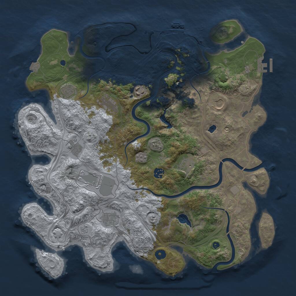 Rust Map: Procedural Map, Size: 4250, Seed: 1817734299, 16 Monuments