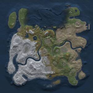 Thumbnail Rust Map: Procedural Map, Size: 3500, Seed: 1848325895, 15 Monuments