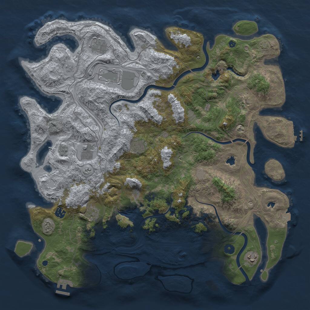 Rust Map: Procedural Map, Size: 4500, Seed: 624158179, 15 Monuments