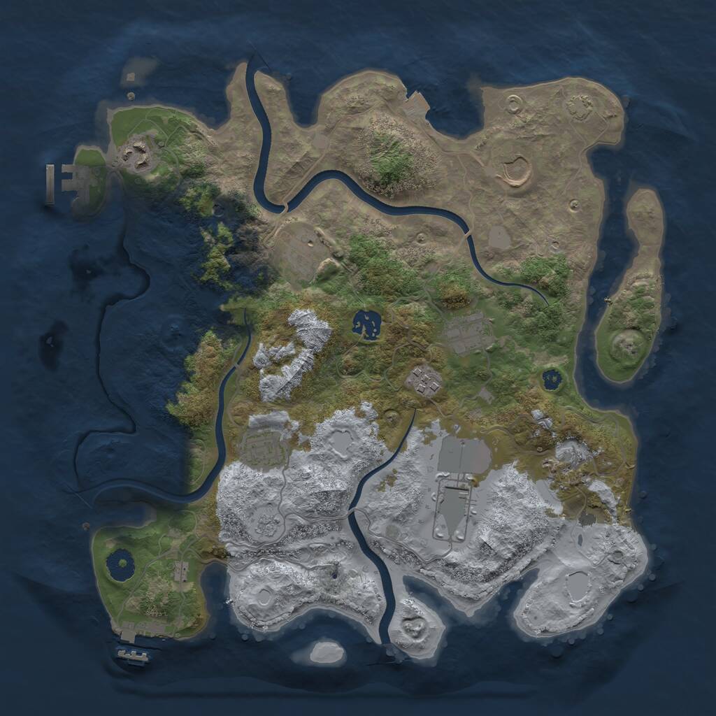 Rust Map: Procedural Map, Size: 3600, Seed: 226440, 15 Monuments