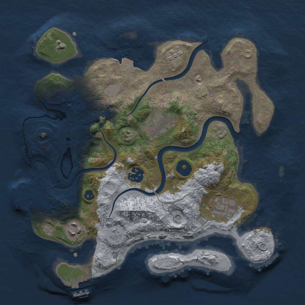 Rust Map: Procedural Map, Size: 3000, Seed: 63142570, 11 Monuments