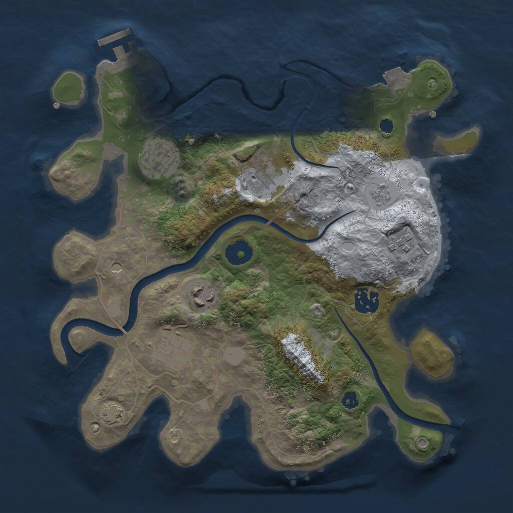 Rust Map: Procedural Map, Size: 3000, Seed: 61510, 11 Monuments
