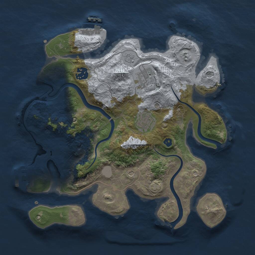 Rust Map: Procedural Map, Size: 3000, Seed: 1428003602, 9 Monuments