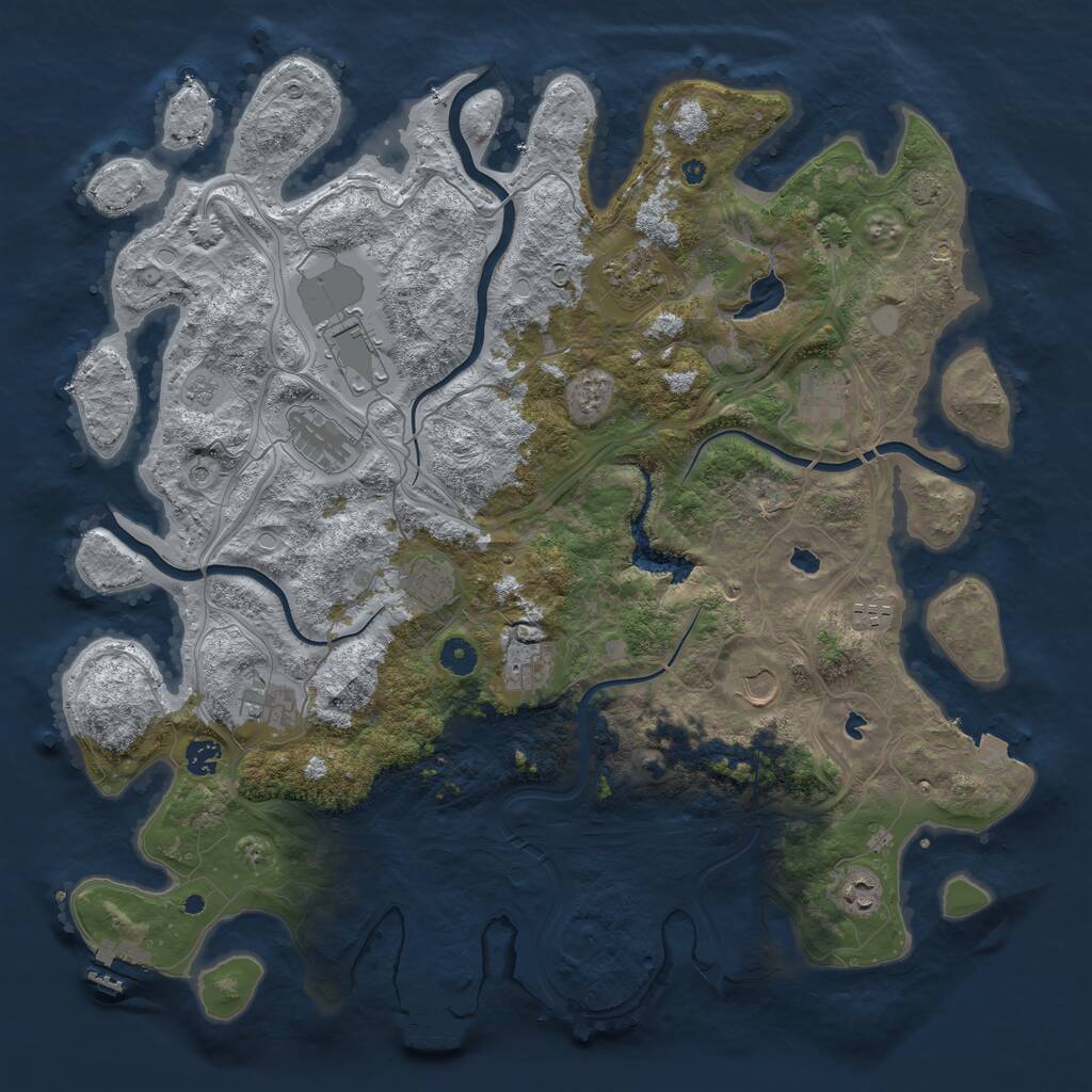 Rust Map: Procedural Map, Size: 4500, Seed: 562844025, 17 Monuments