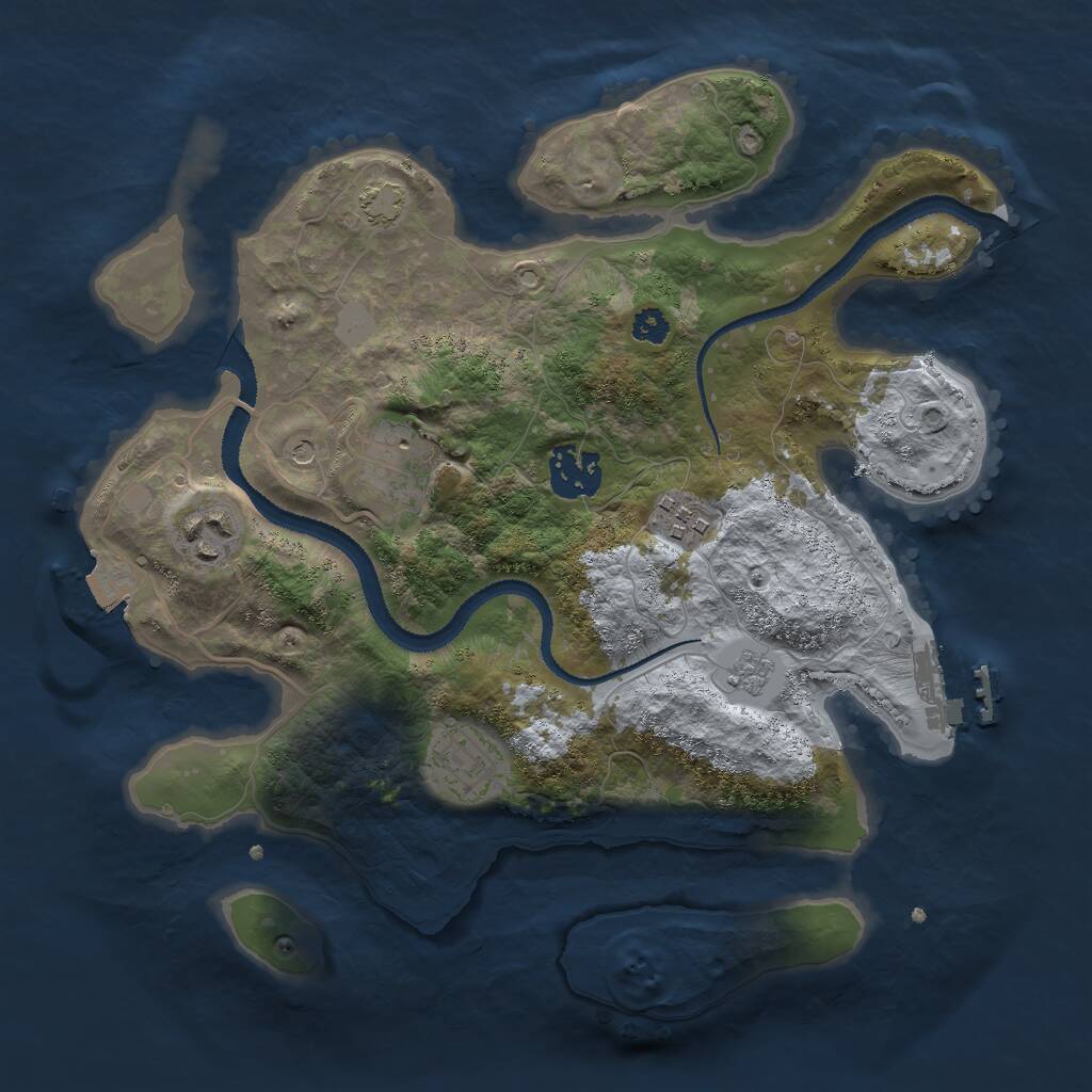 Rust Map: Procedural Map, Size: 3000, Seed: 760292130, 10 Monuments