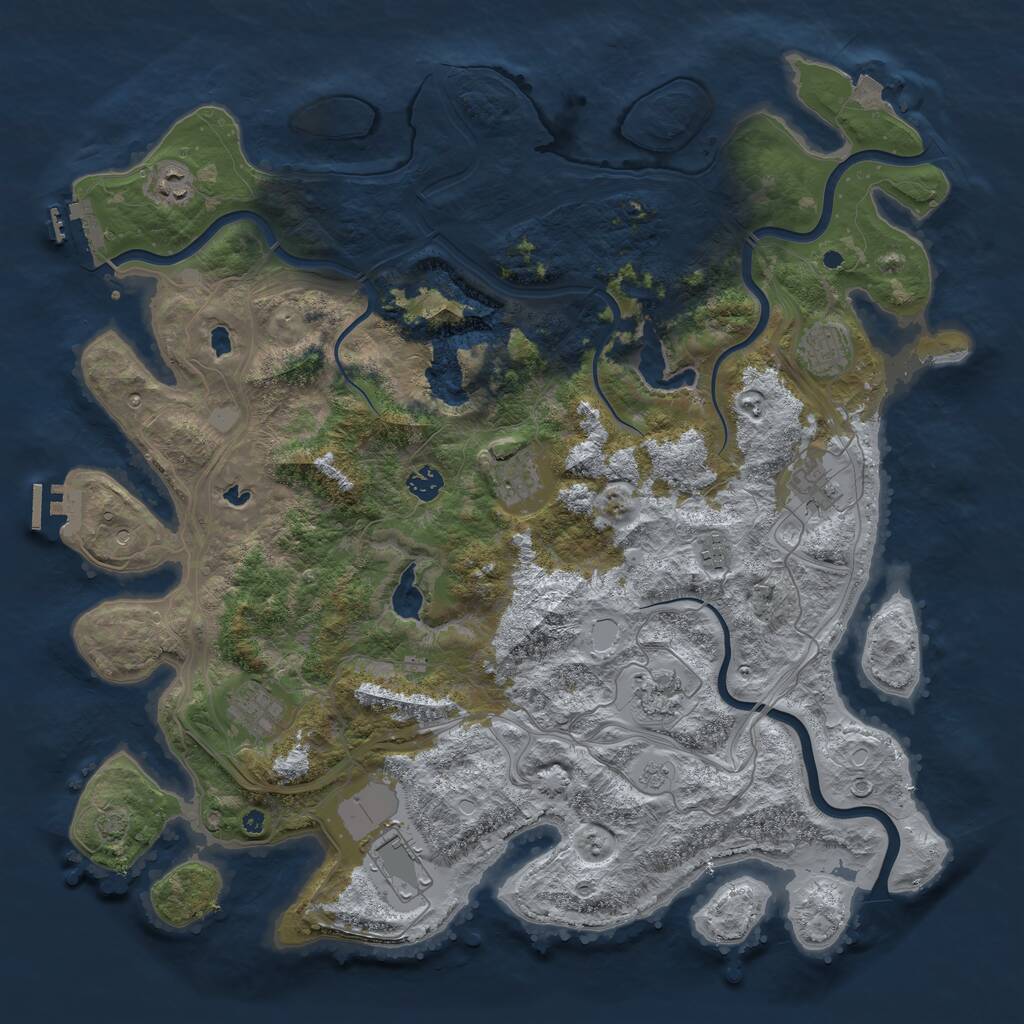 Rust Map: Procedural Map, Size: 4500, Seed: 714331324, 15 Monuments