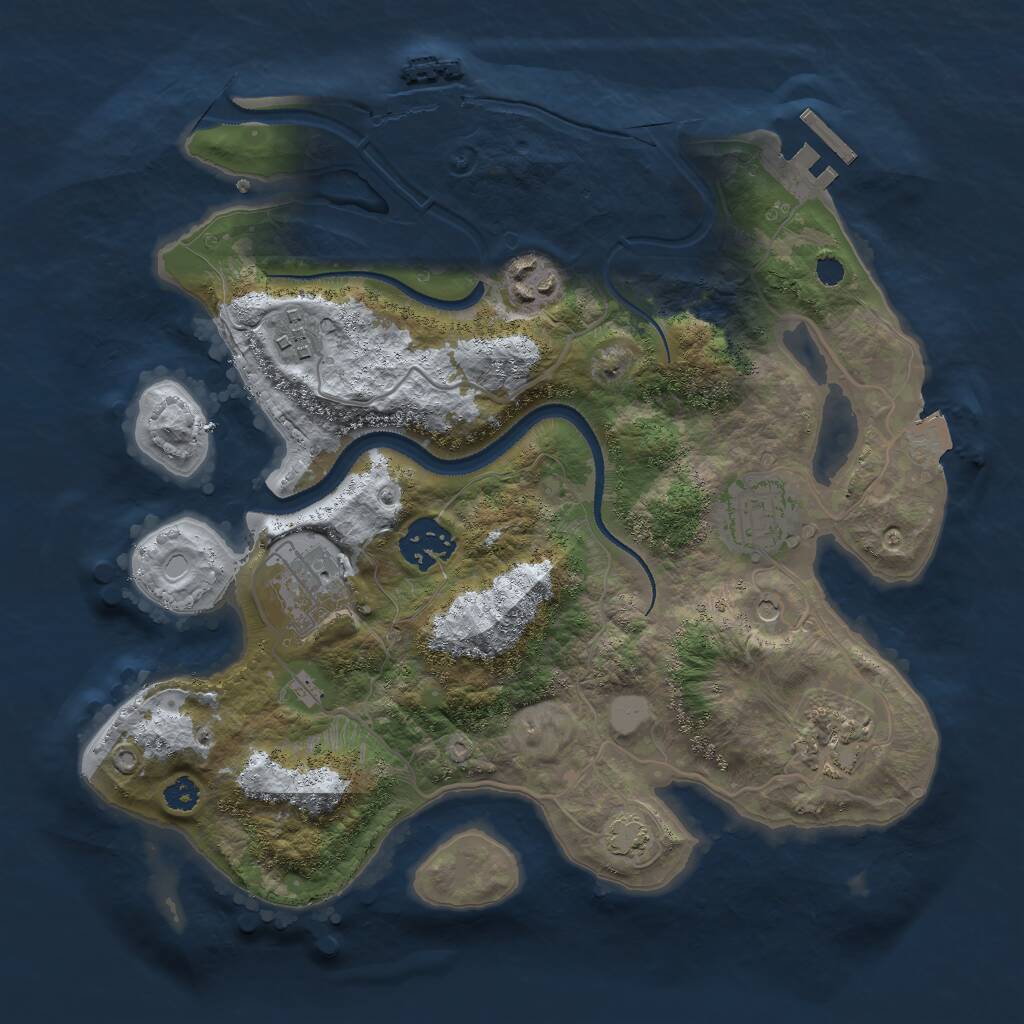 Rust Map: Procedural Map, Size: 3000, Seed: 1505313312, 11 Monuments