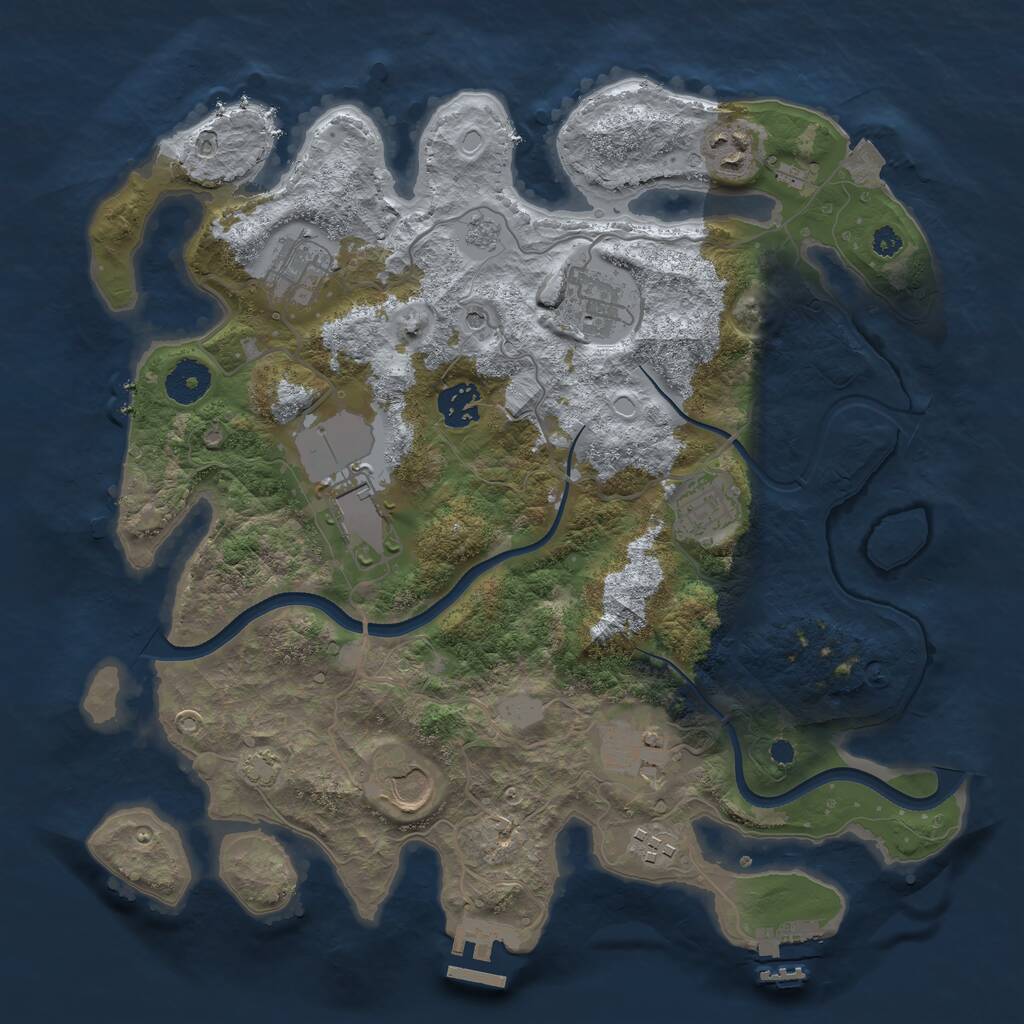 Rust Map: Procedural Map, Size: 3500, Seed: 18925, 15 Monuments
