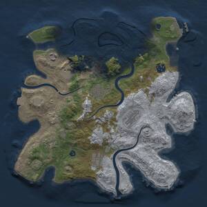 Thumbnail Rust Map: Procedural Map, Size: 3300, Seed: 879245975, 14 Monuments