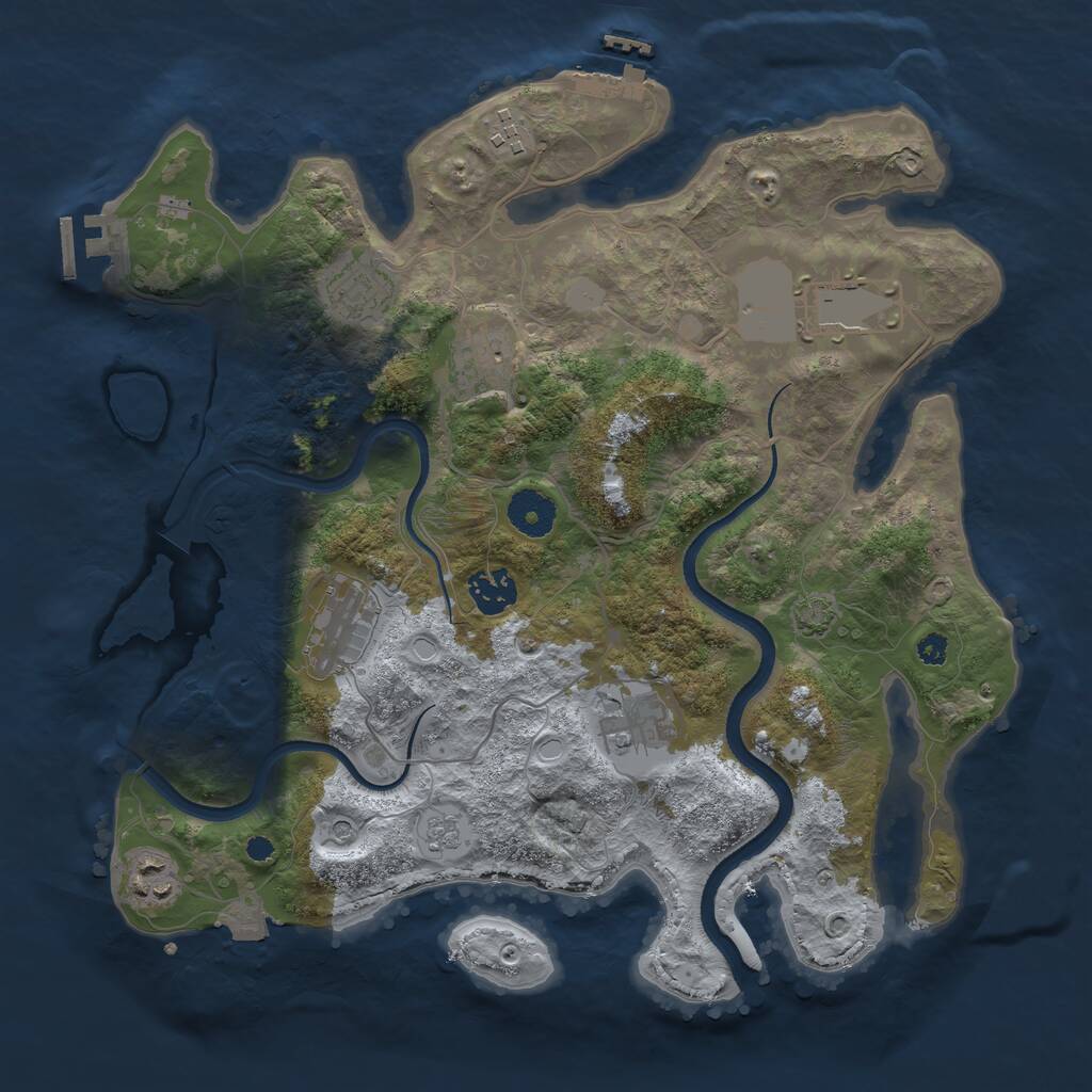 Rust Map: Procedural Map, Size: 3500, Seed: 152517088, 14 Monuments