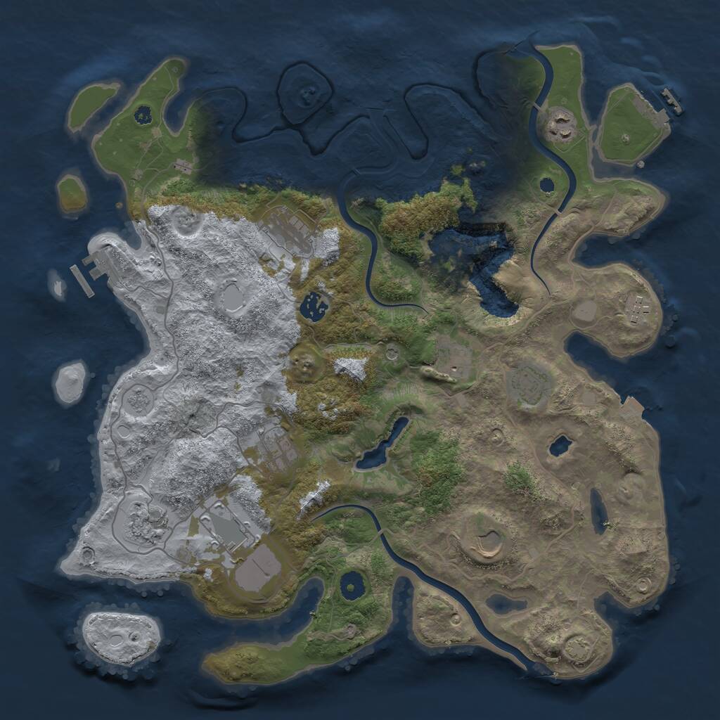 Rust Map: Procedural Map, Size: 4000, Seed: 1060670278, 16 Monuments