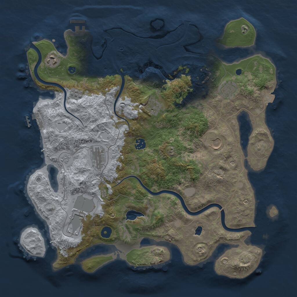 Rust Map: Procedural Map, Size: 4000, Seed: 567567534, 14 Monuments