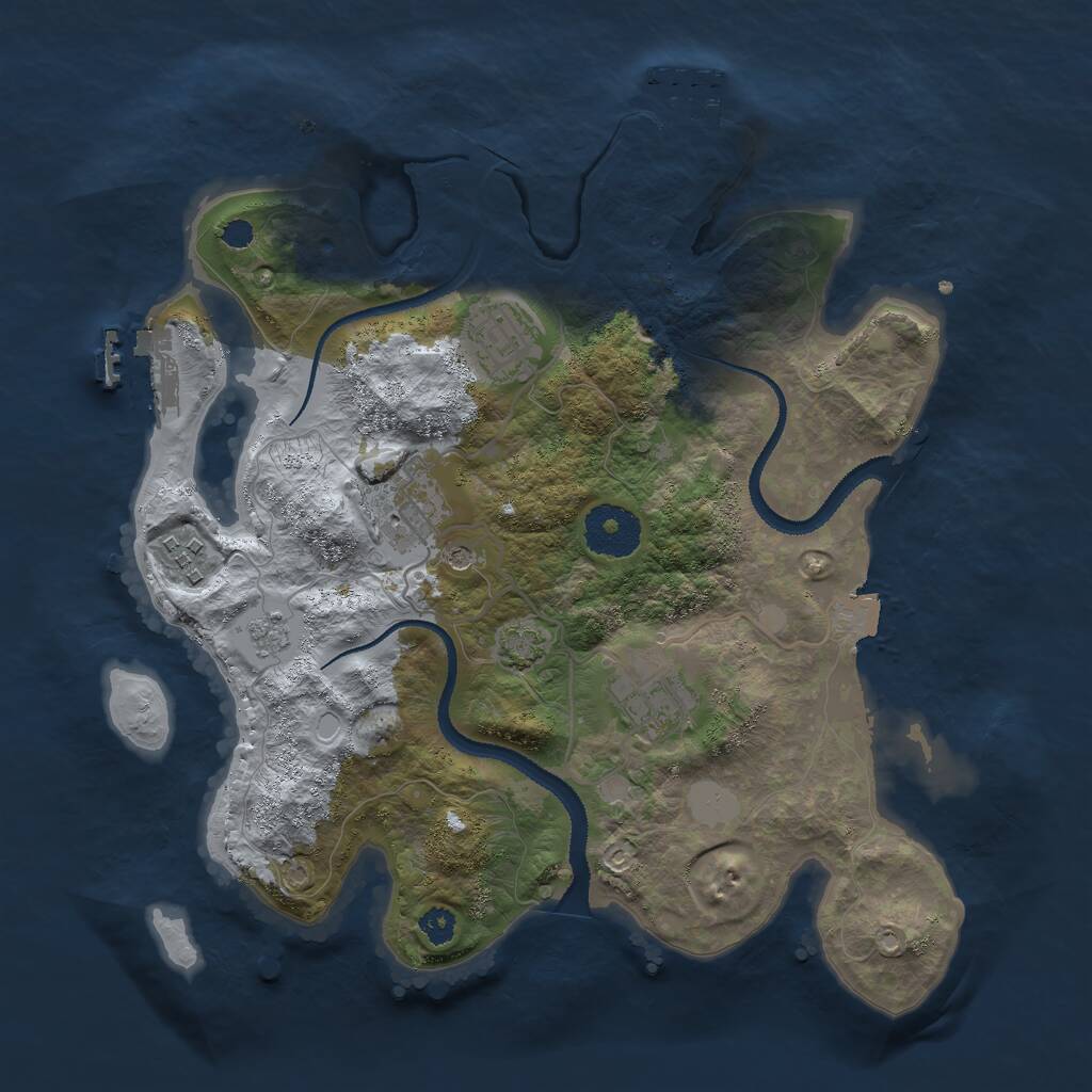Rust Map: Procedural Map, Size: 3000, Seed: 789137, 10 Monuments
