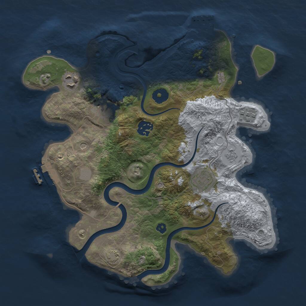 Rust Map: Procedural Map, Size: 3000, Seed: 91898940, 11 Monuments