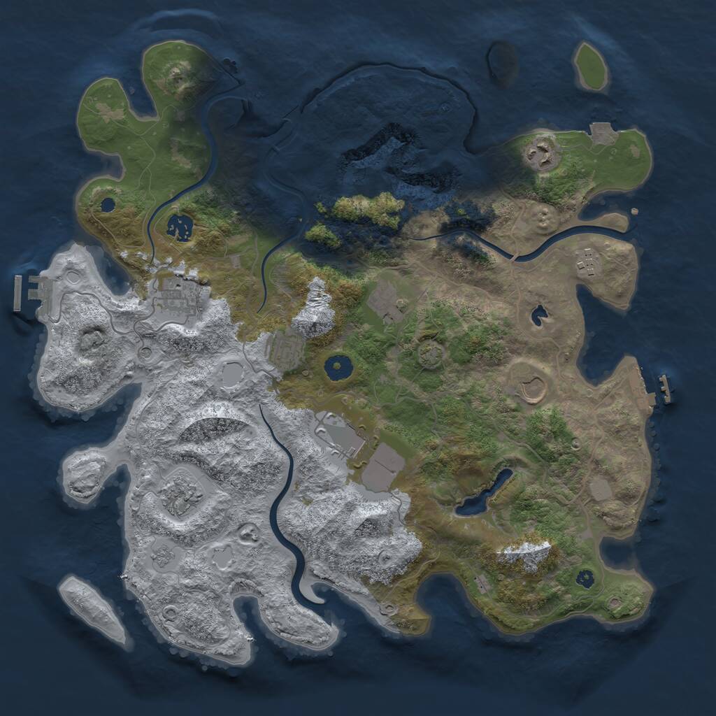Rust Map: Procedural Map, Size: 4000, Seed: 1684874, 15 Monuments