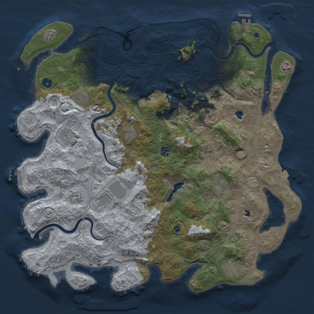 Rust Map: Procedural Map, Size: 4800, Seed: 472868952, 17 Monuments