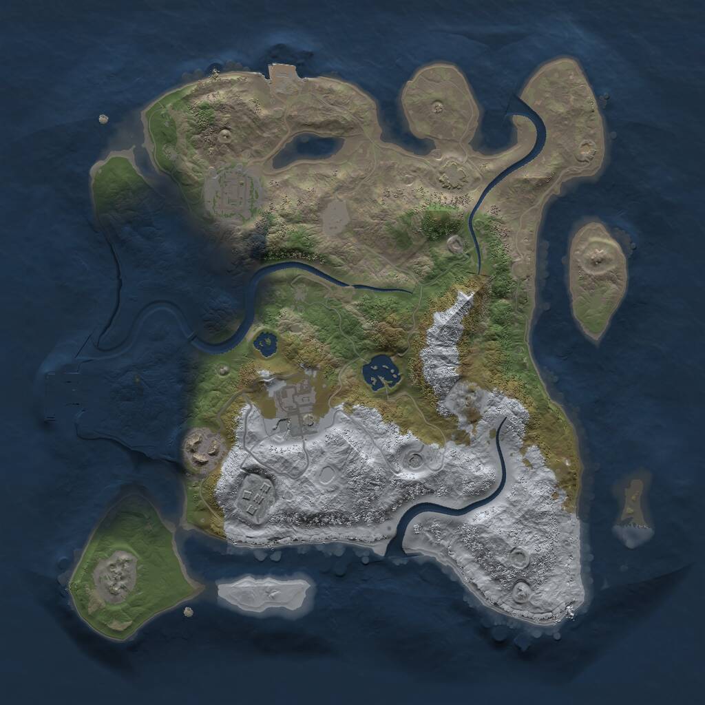 Rust Map: Procedural Map, Size: 3000, Seed: 802234422, 9 Monuments
