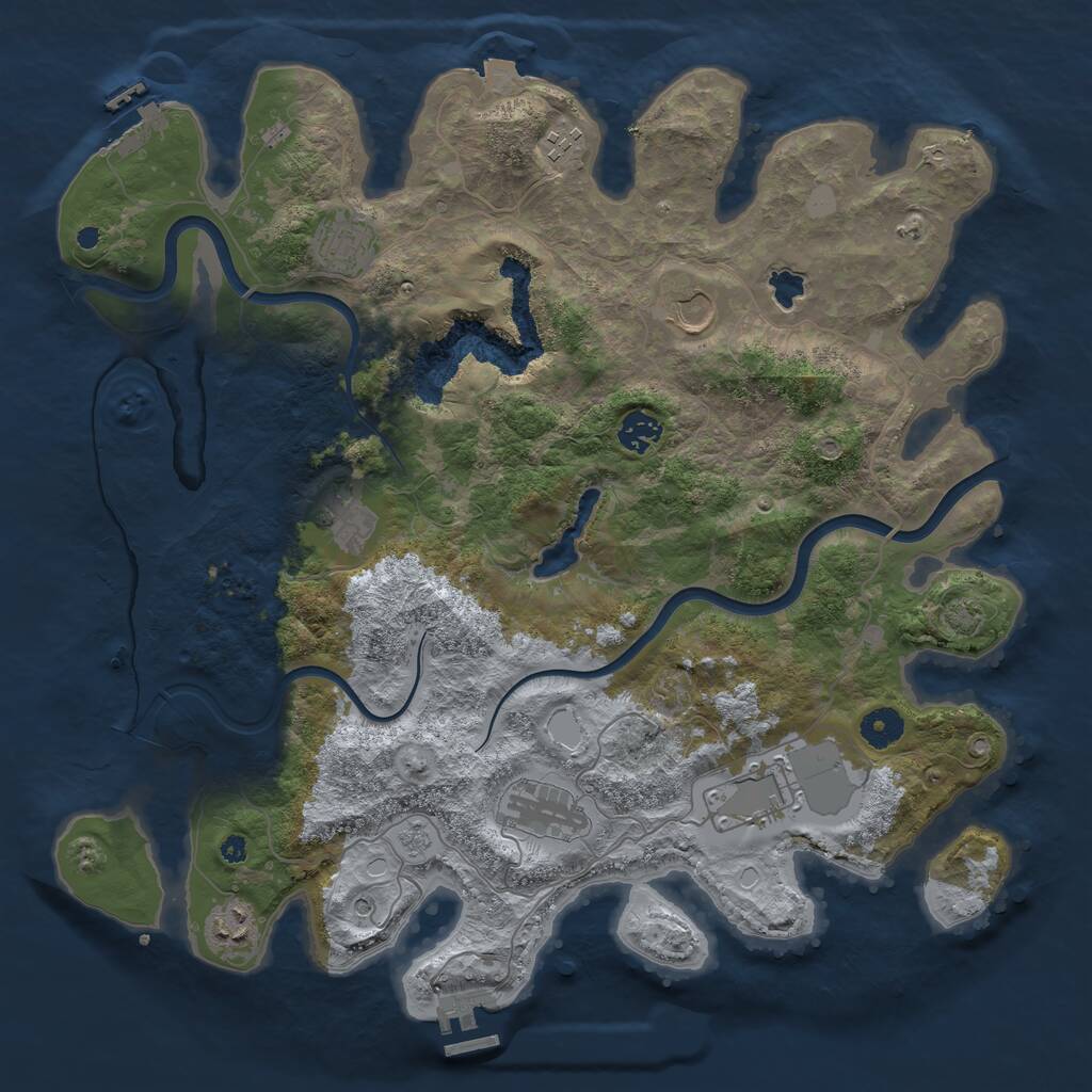 Rust Map: Procedural Map, Size: 4000, Seed: 1684899, 14 Monuments