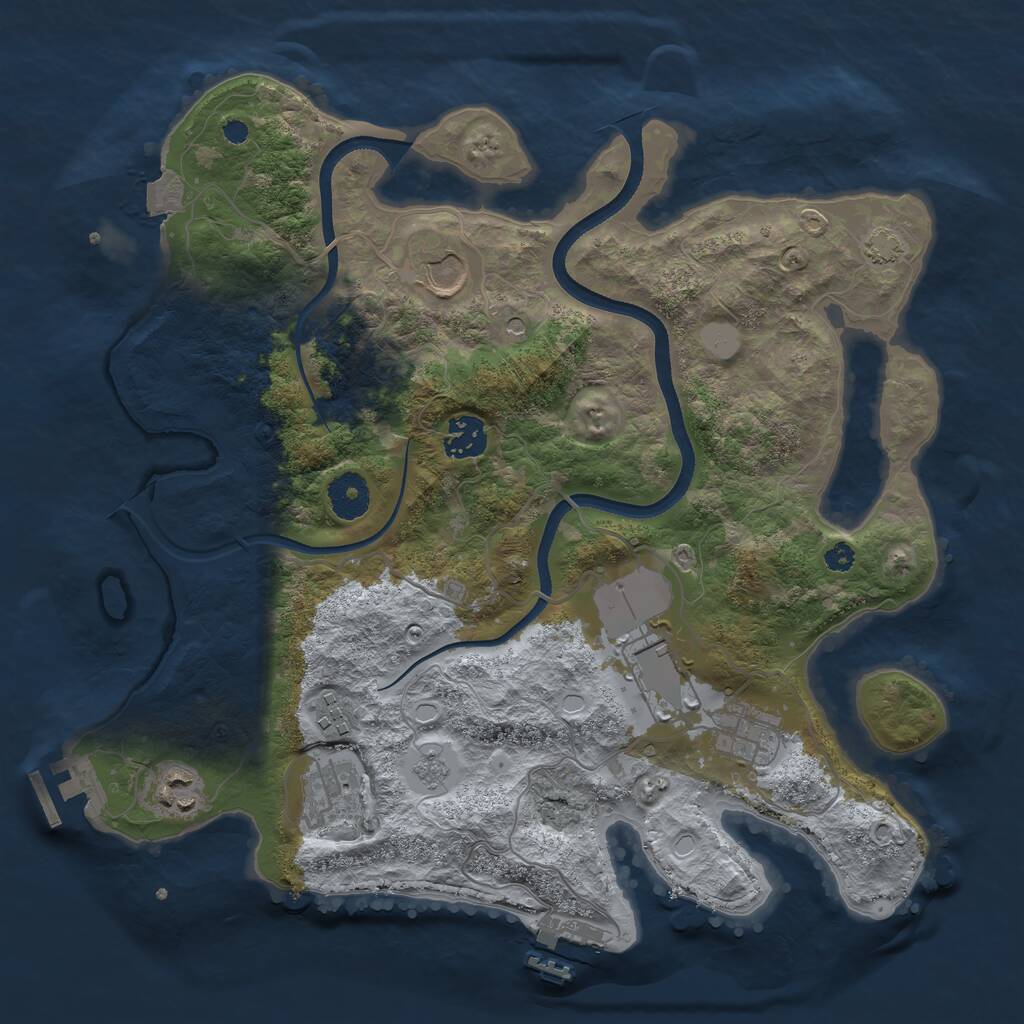 Rust Map: Procedural Map, Size: 3500, Seed: 379966870, 13 Monuments
