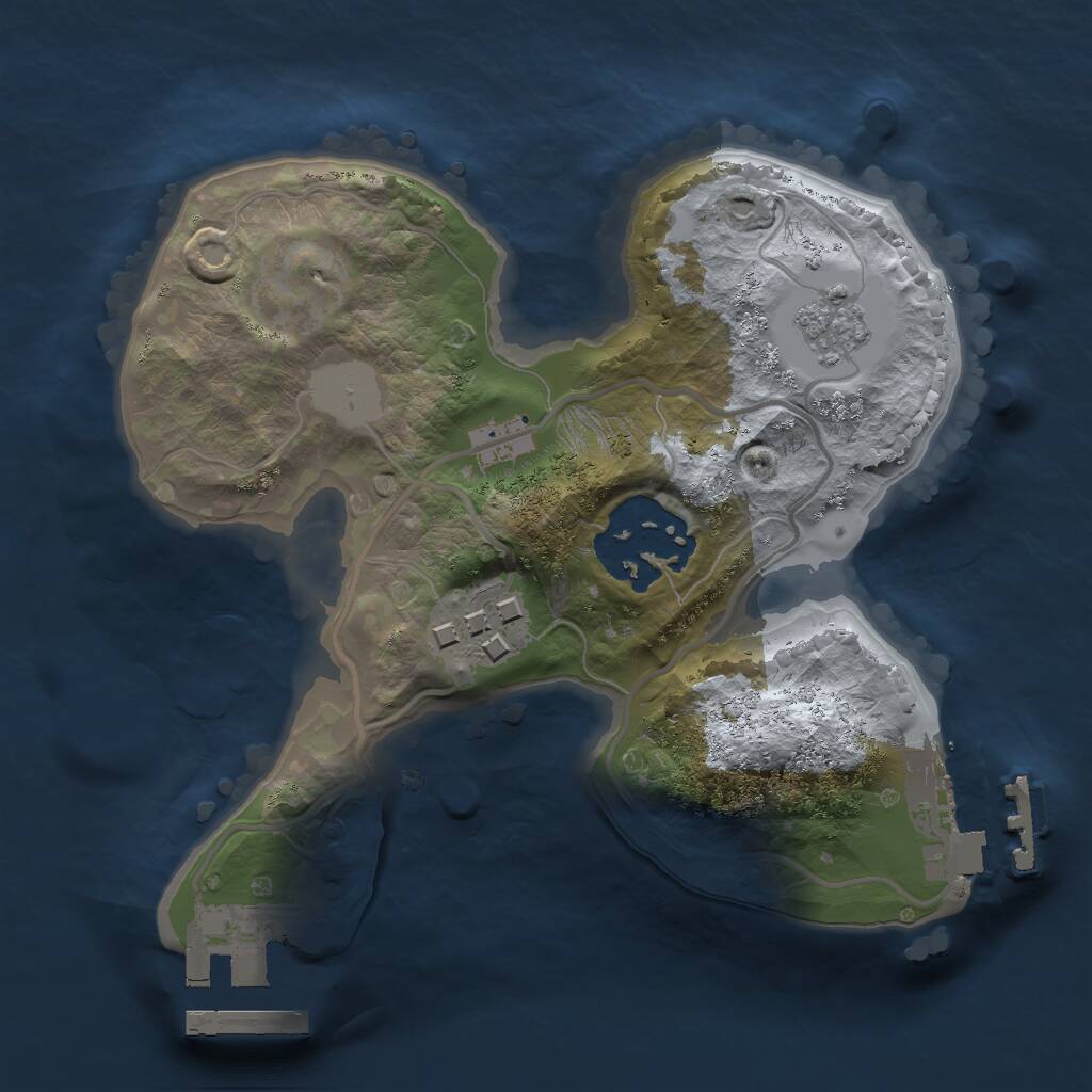 Rust Map: Procedural Map, Size: 1800, Seed: 1067990916, 6 Monuments