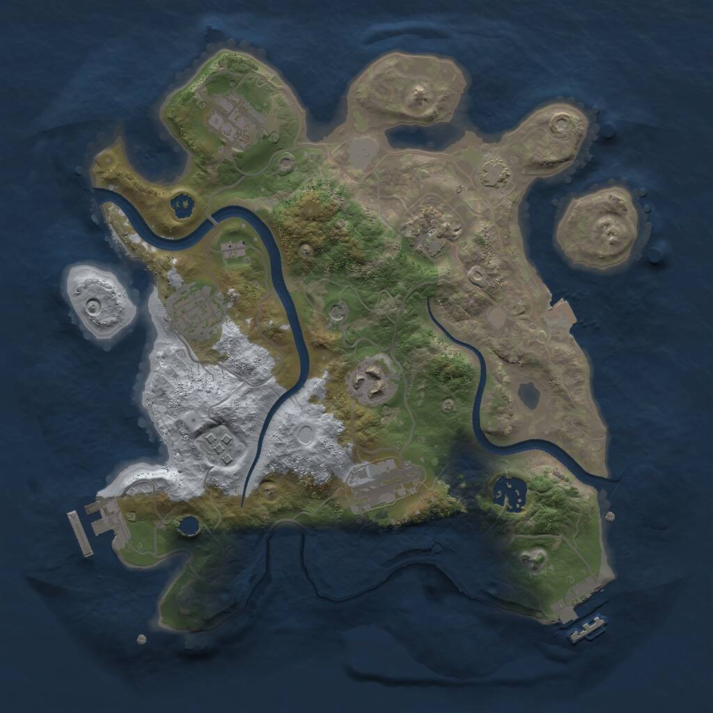 Rust Map: Procedural Map, Size: 3000, Seed: 678215413, 12 Monuments